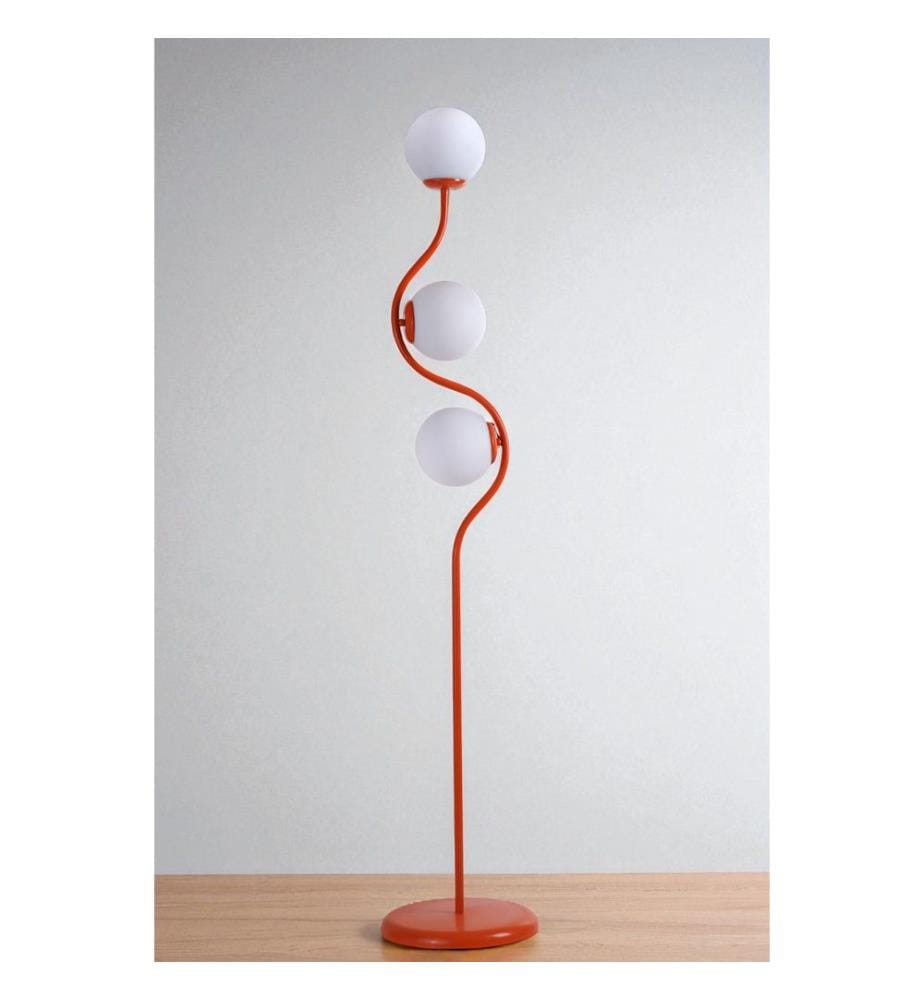 Lampadaire, blanc, orange, boîtier métallique