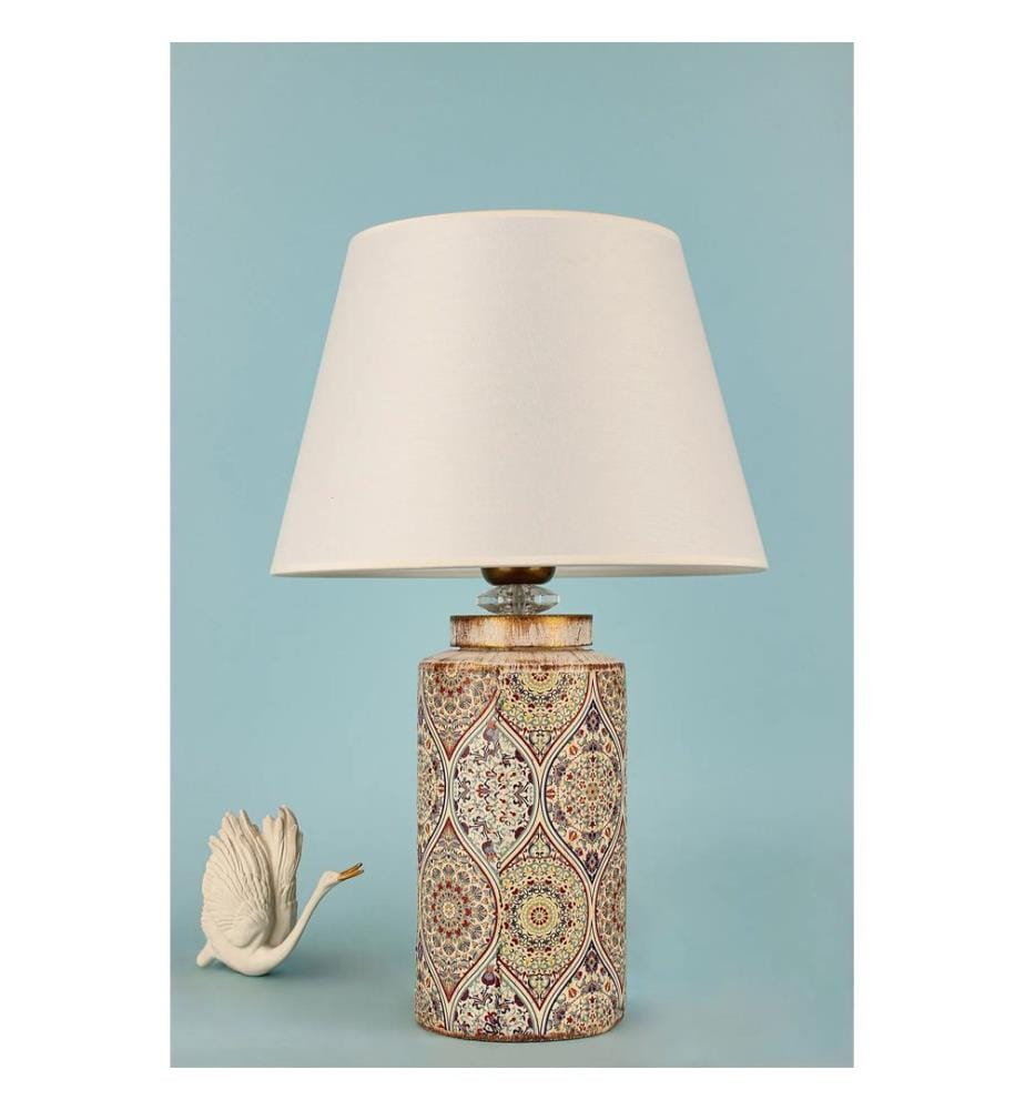 Lampe de table, multicolore, corps en céramique