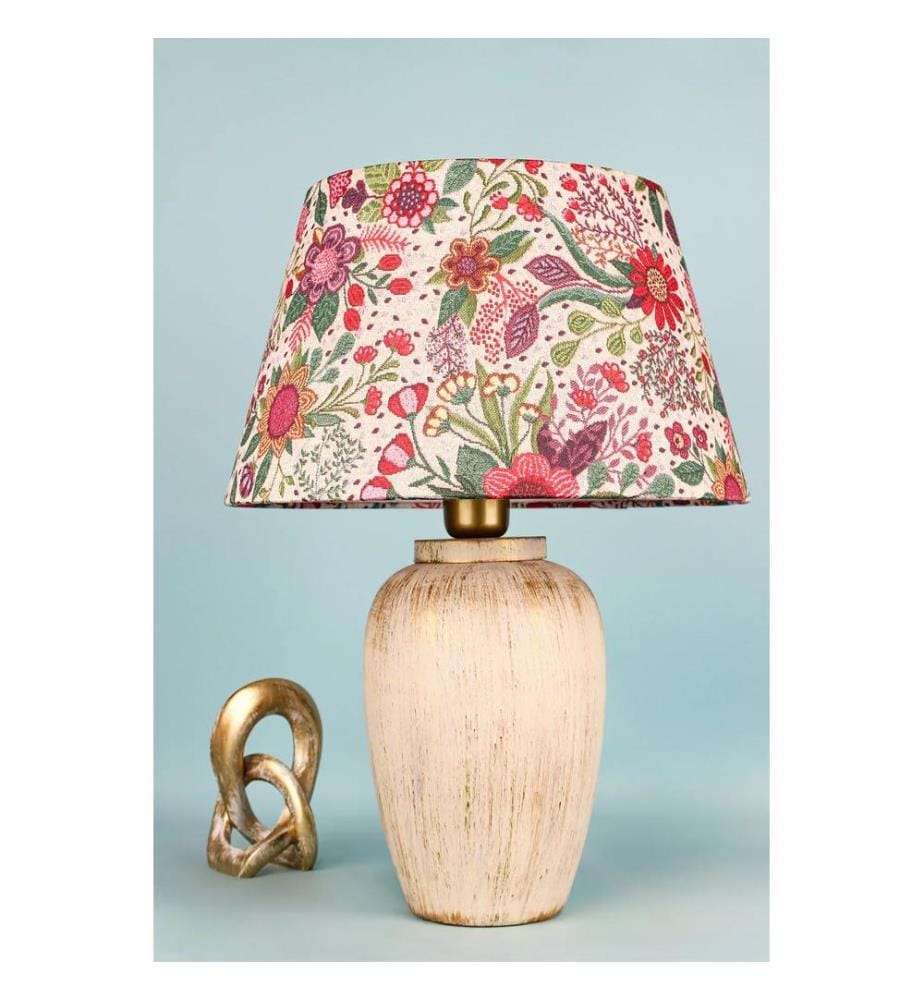Lampe de table, Ecru, corps en céramique