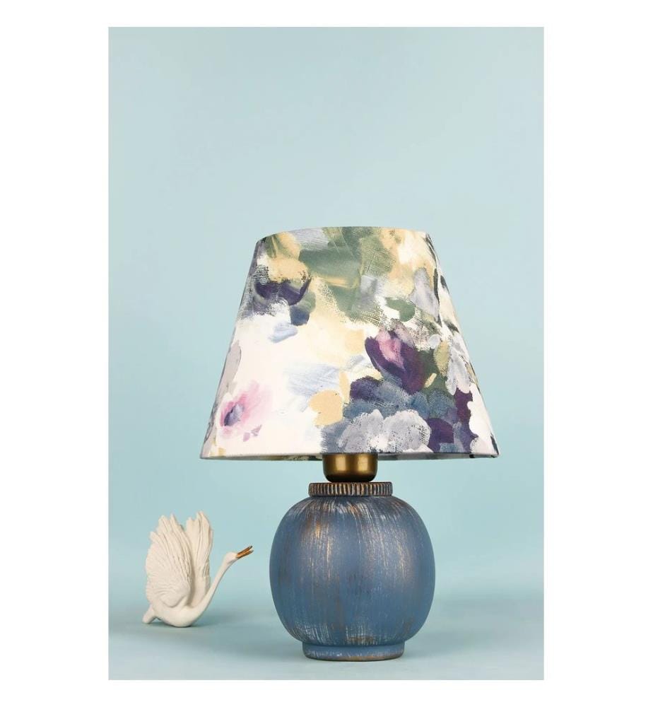 Lampe de table, bleu marine, corps en céramique