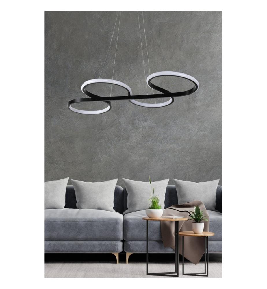 Lustre, noir, corps en aluminium