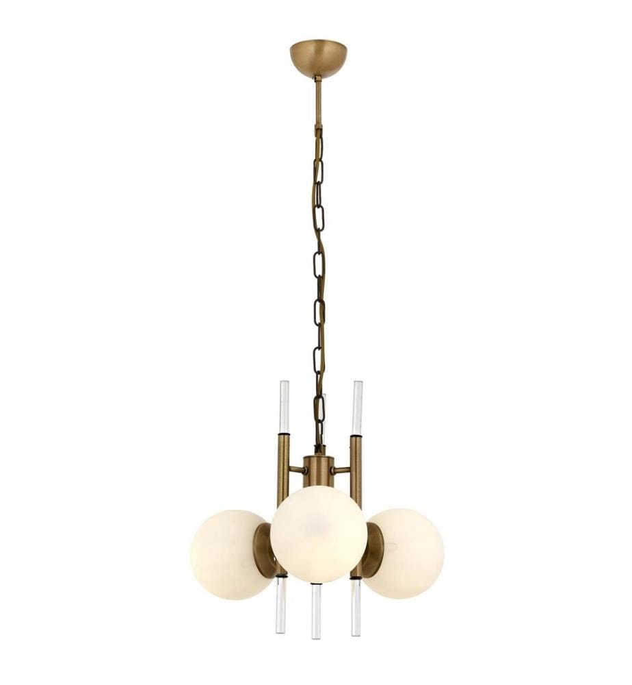 Lustre, Vintage, Blanc, Corps en métal, Chapeau en verre