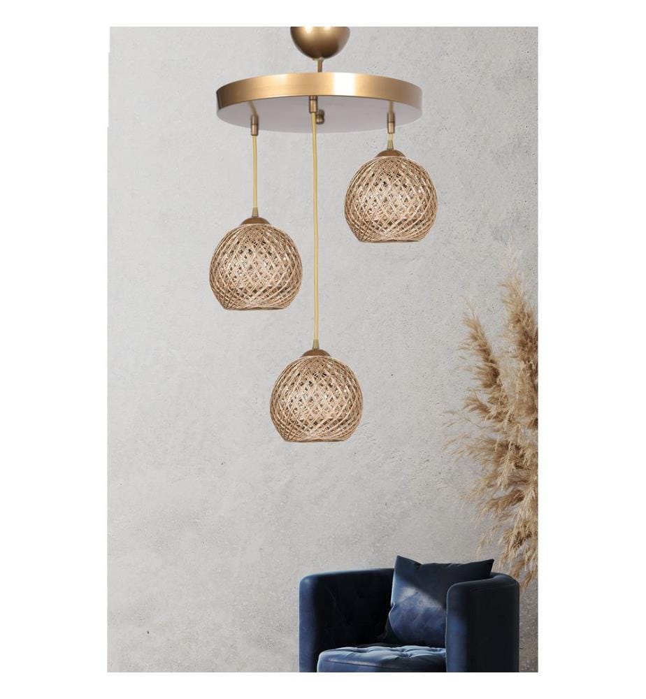 Lustre, Beige, Metal Body, Jute Cap