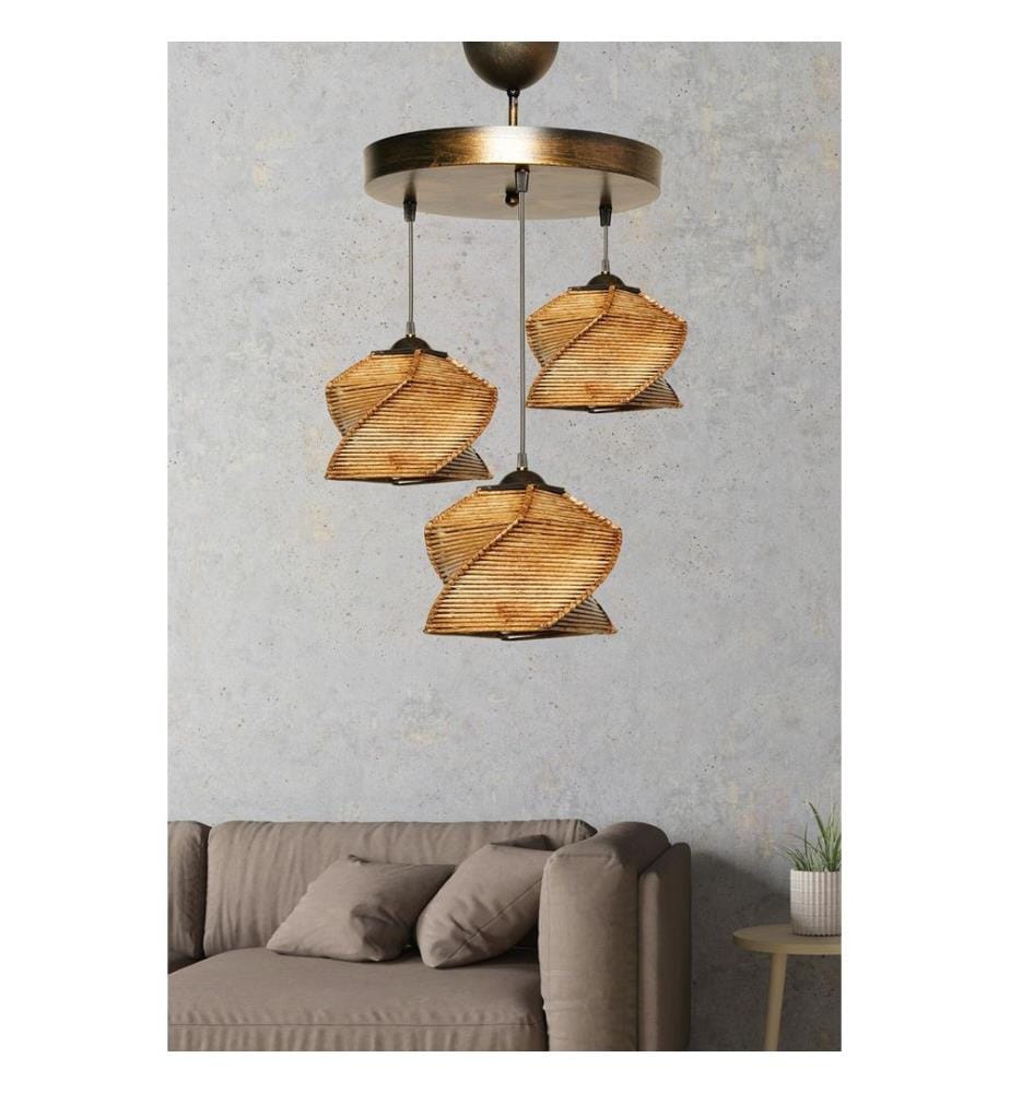 Lustre, Beige, Corps en métal