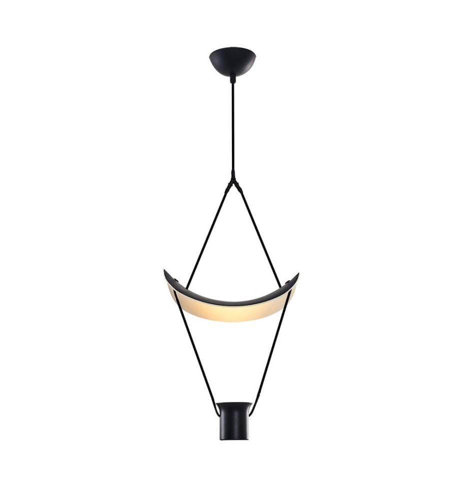 Lustre, Noir, Corps en métal, Capuchon en acrylique