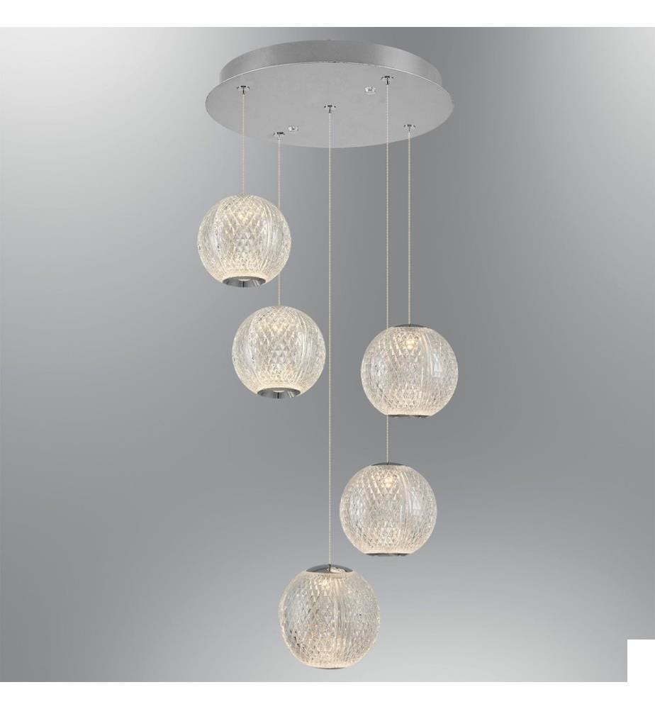 Lustre, chromé, corps en métal, capuchon en acrylique