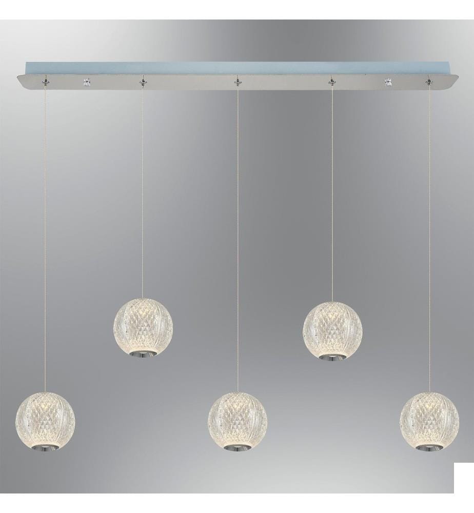 Lustre, chromé, corps en métal, capuchon en acrylique