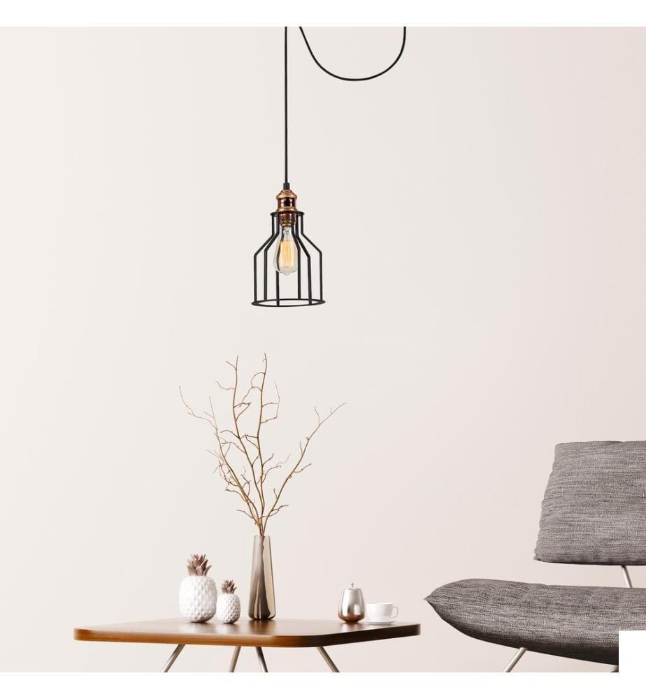 Lustre, Noir, Bronze, Corps en métal