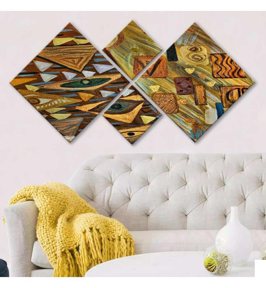 Peinture décorative en MDF, 4 pièces, multicolore, 100 % MDF