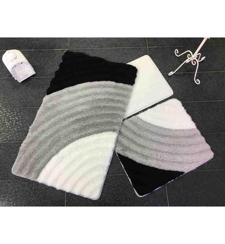Set de tapis de bain en acrylique, 3 pièces, multicolore, 100% acrylique