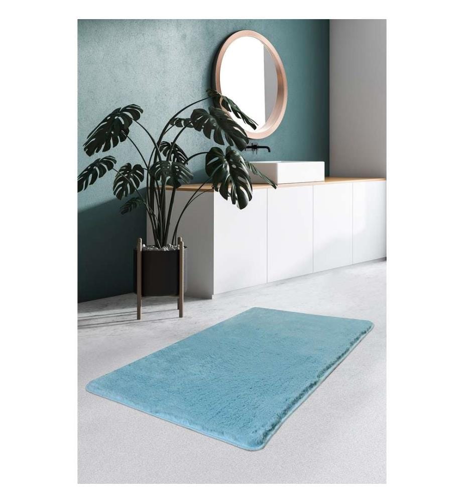 Tapis de bain en acrylique, Turquoise, 100% acrylique