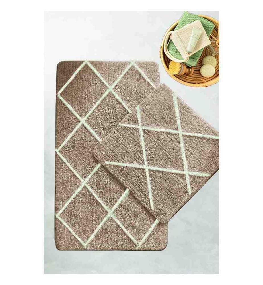 Set de tapis de bain, 2 pièces, Stone, 100% coton