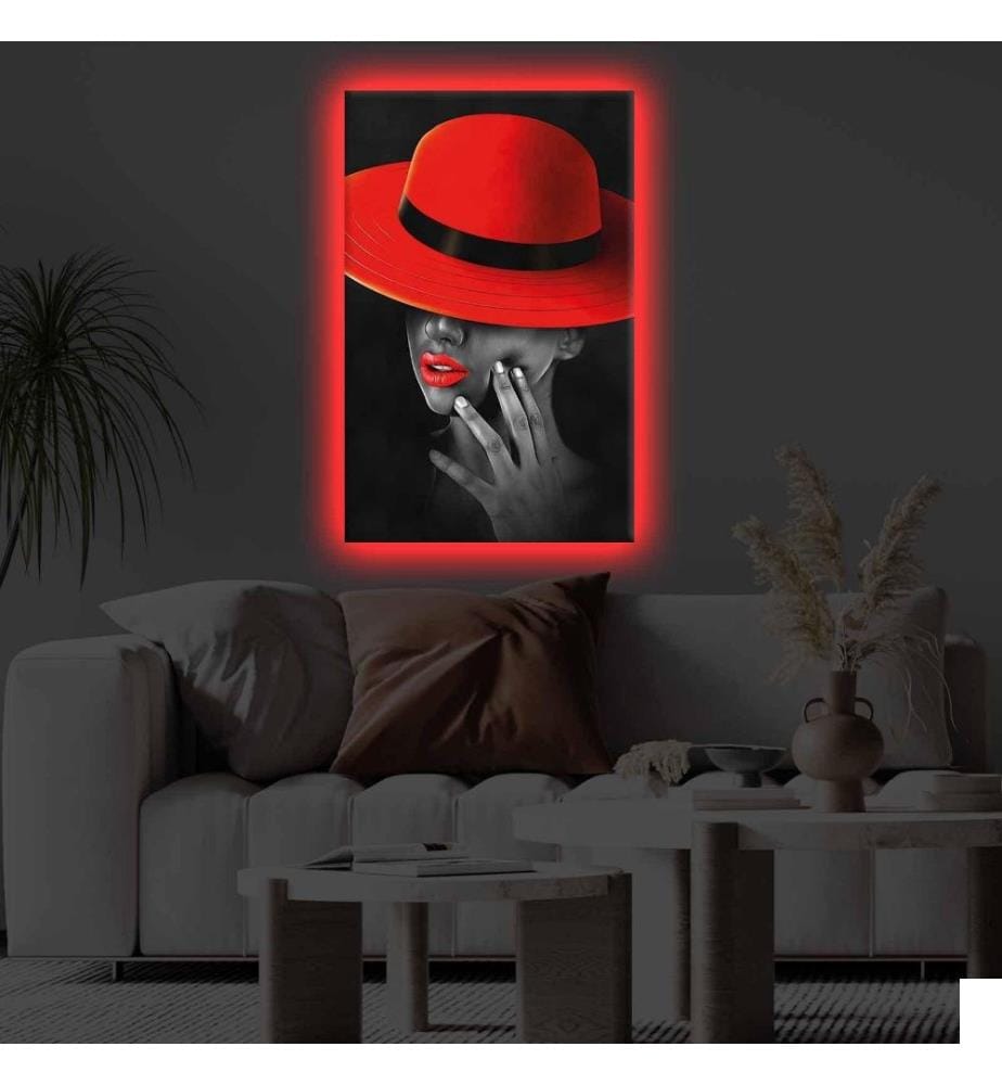 Peinture sur toile décorative éclairée par LED, multicolore, toile polyester
