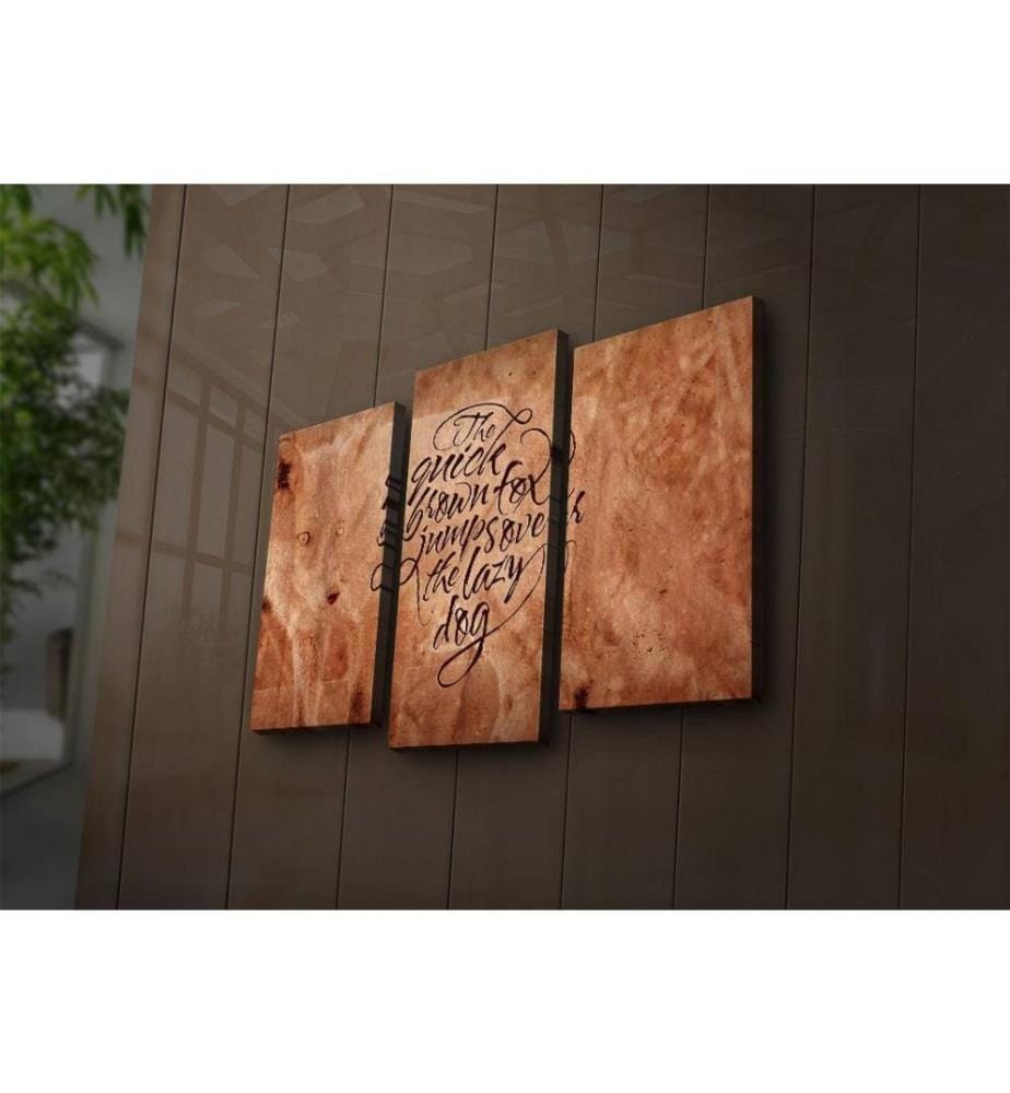 Peinture sur toile décorative éclairée par LED, 3 pièces, multicolore, toile en daim