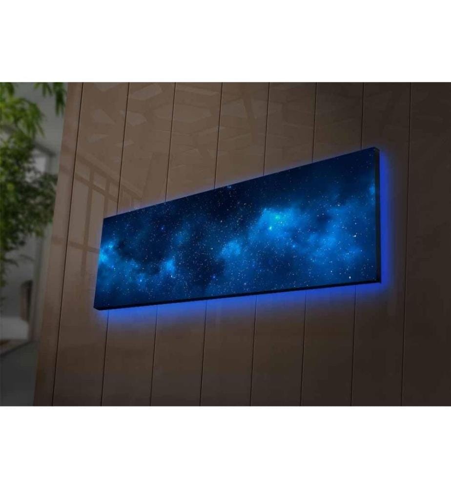 Peinture sur toile décorative éclairée par LED, multicolore, toile en daim