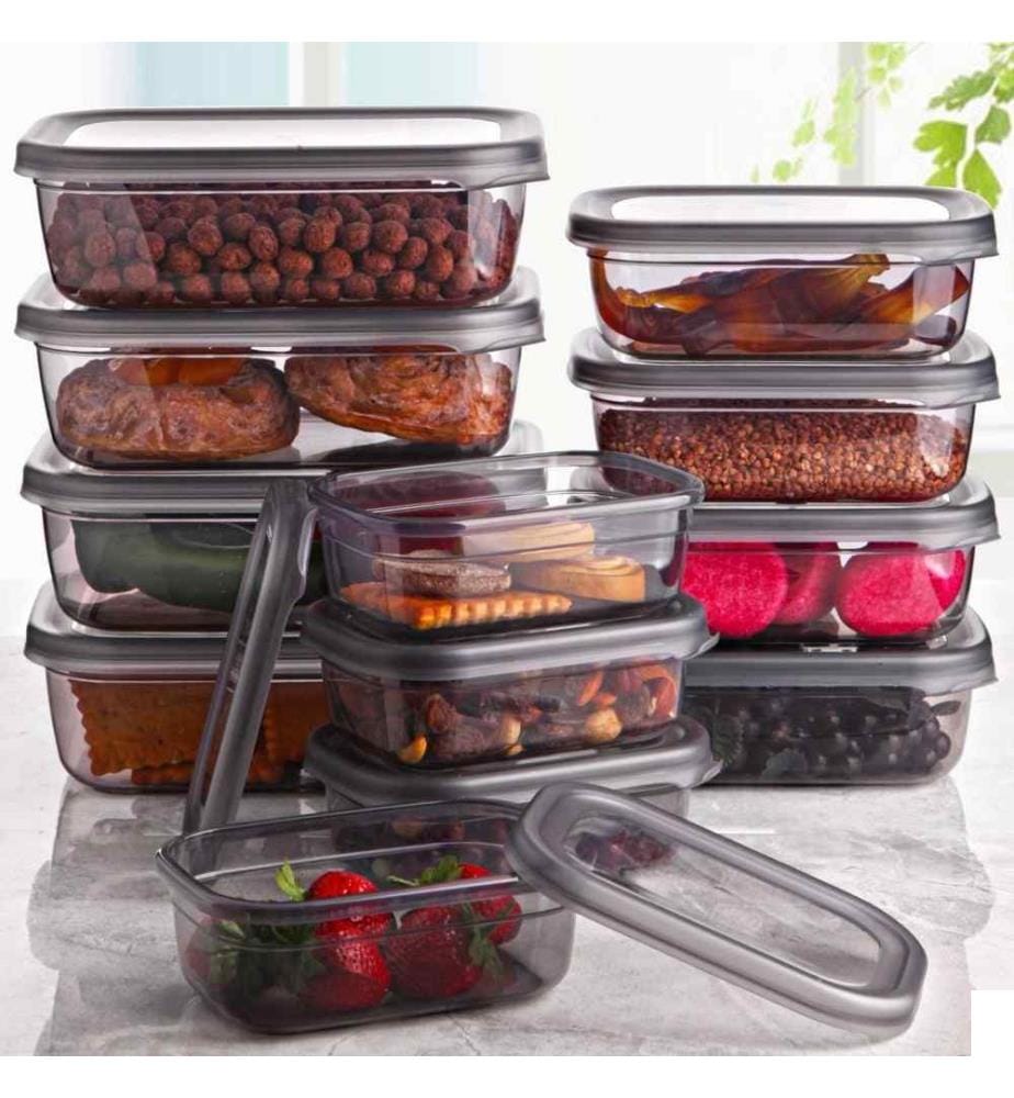 Boîte de rangement, 12 pièces, multicolore, plastique, sans Bpa