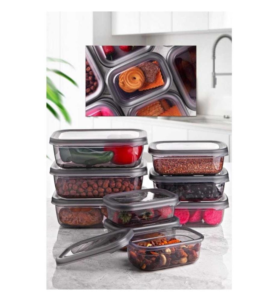Boîte de rangement, 9 pièces, multicolore, plastique, sans Bpa