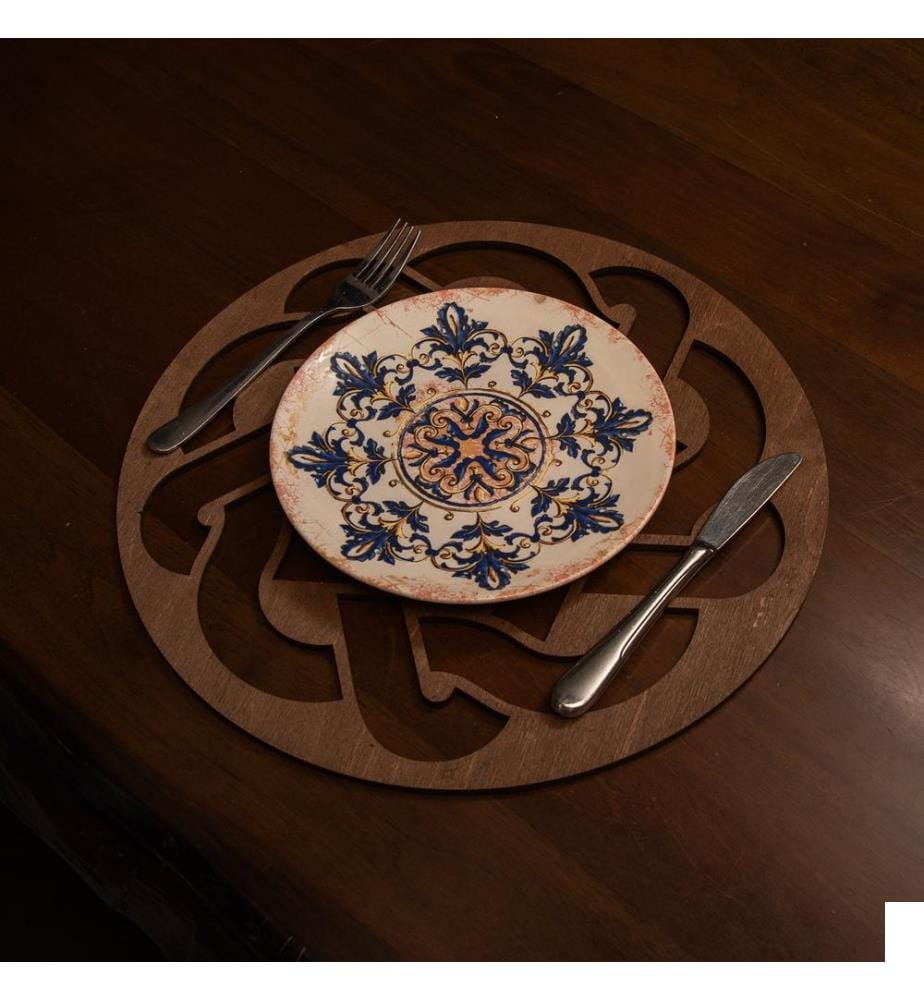 Set de tapis de table, 6 pièces, Wenge, 100% bois, fait à la main