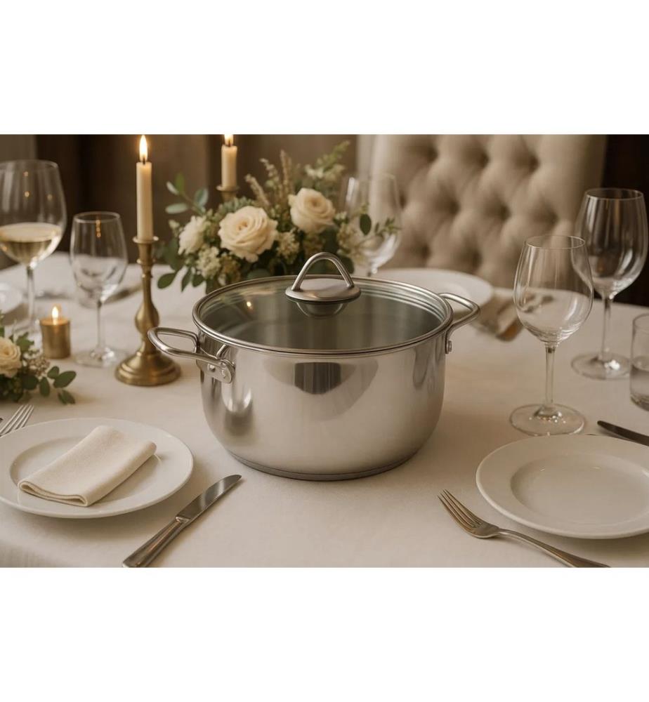 Set de pots, 2 pièces, argent, 100% Stainmless Steeml