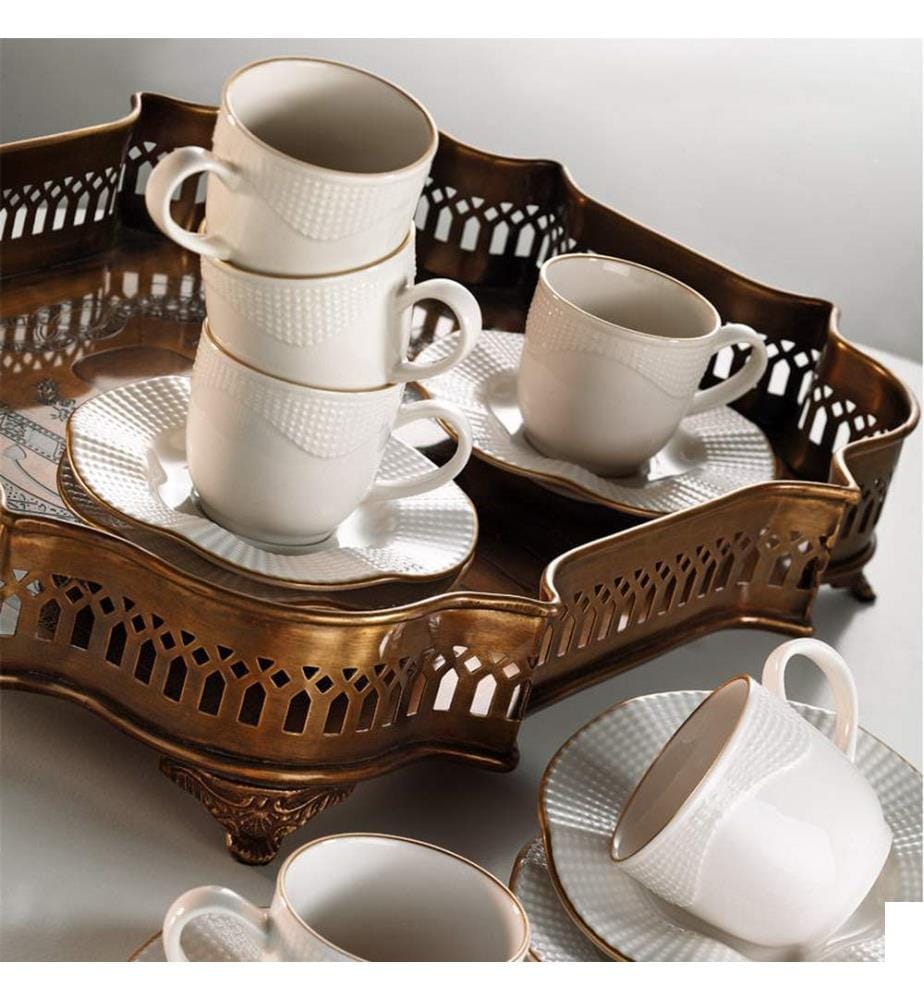 Crème, Tasses À Café, De Porcelaine