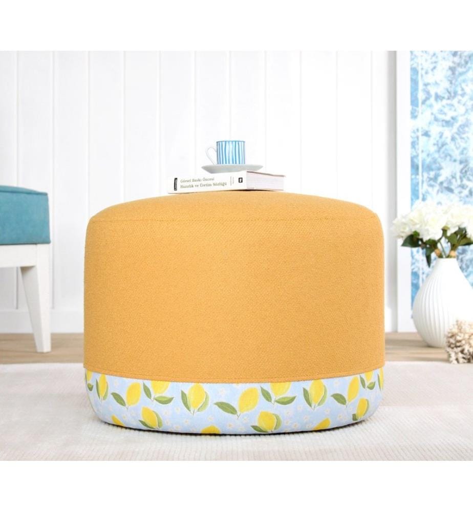 Pouf, multicolore, 50% coton / 50% lin
