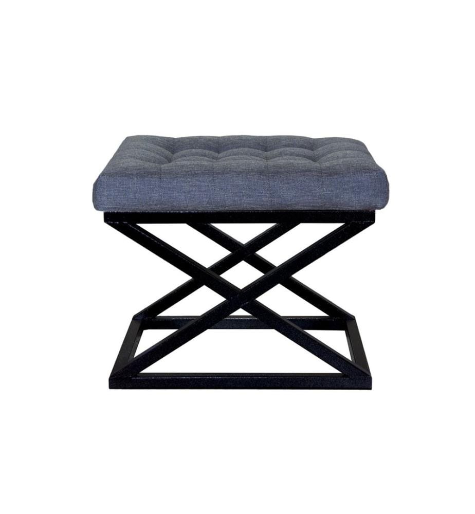 Pouf, noir, bleu, structure : 100% métal, tissu : 100% polyester 100 % polyester Babyface