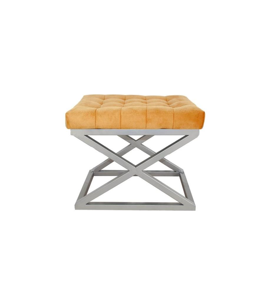 Pouf, argenté, orange, structure : 100% métal, tissu : 100% polyester 100% polyester Babyface