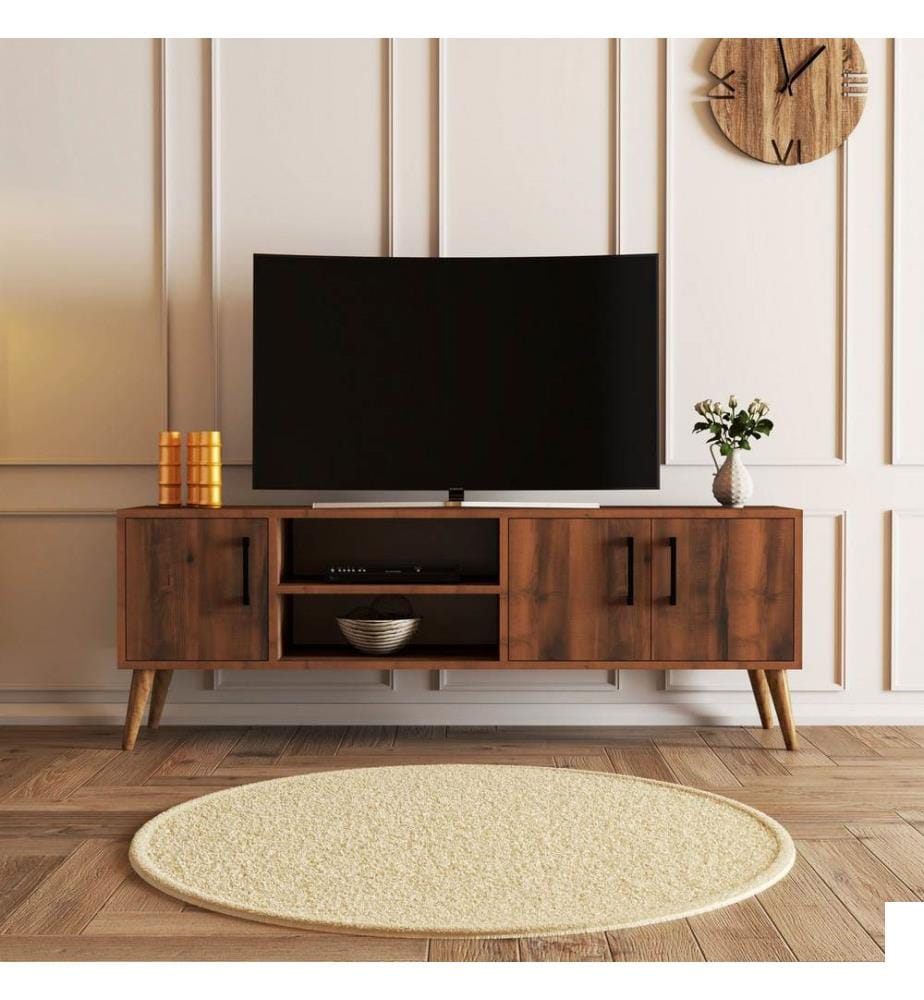 Couleur De Noix, Armoires Tv, 52X150X34 cm, Plaque De Particules À Revêtement En Mélamine