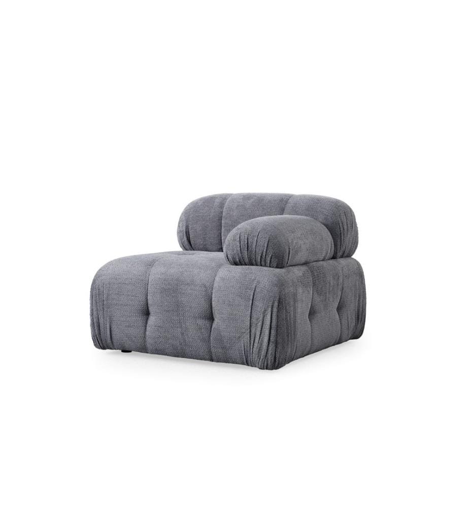 Canapé 1 place, gris, structure : BOIS DE HÊTRE / AGRAGÉ, tissu : 100 % POLYESTER, pieds en plastique