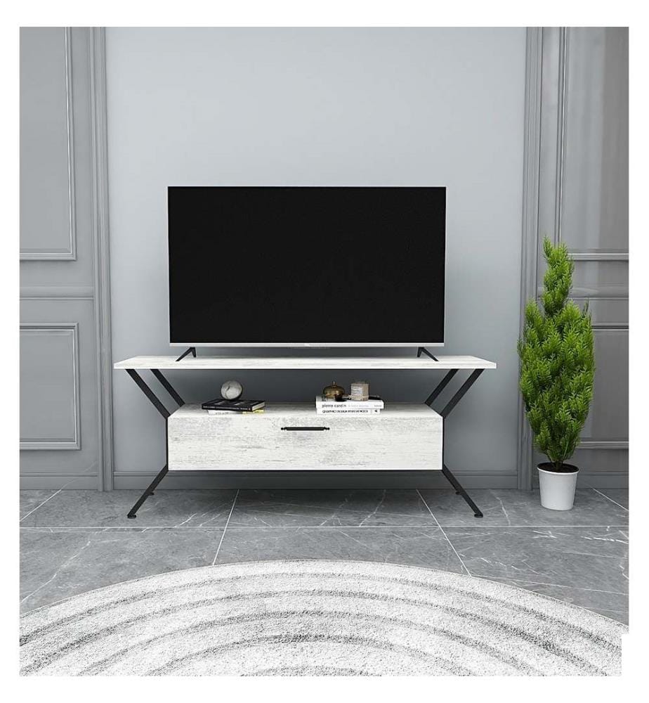 Gris, Armoires Tv, 54X124X35 cm, Plaque De Particules Enrobée De Mélamine