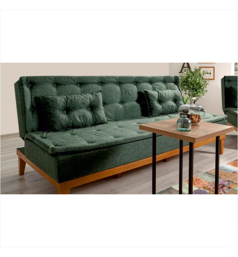 Vert, Canapé Lit, Bois Cadre De Calcul