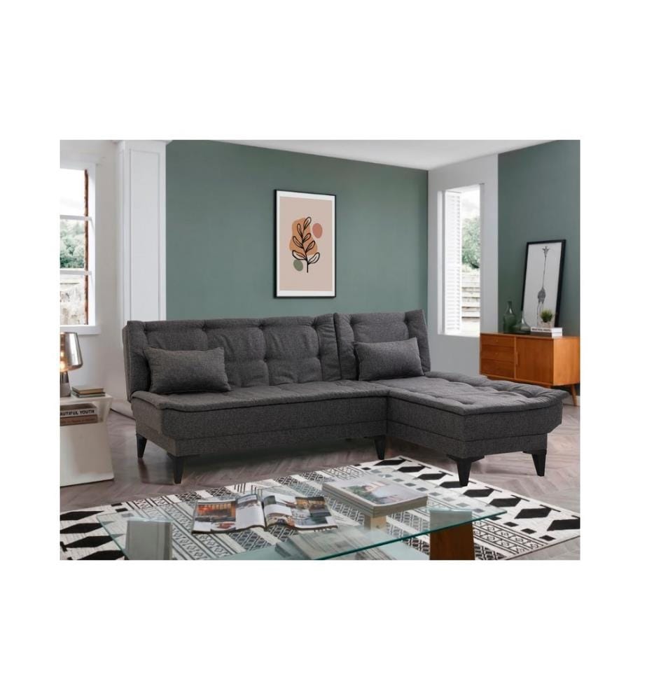 Canapé Lit D'Angle, Anthracite,