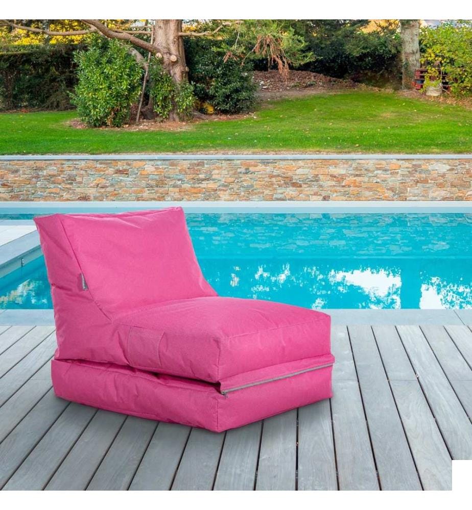 Canapé-lit 1 place de jardin, rose, housse : 100 % TISSU IMPERTEX