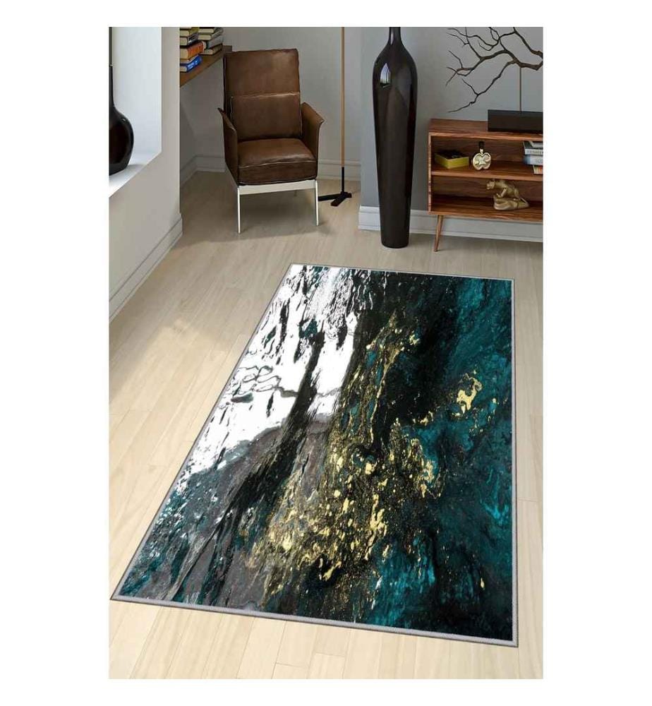 Tapis de salle, 80 x 150, , Multicolore, Polyester, 1 mm de hauteur de poil