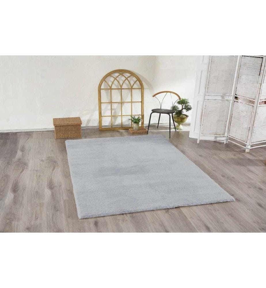 Tapis, gris clair, 100% polyester, 120 x 180 cm