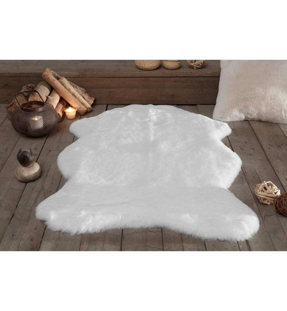 Tapis, blanc, 100% polyester, 70 x 100 cm