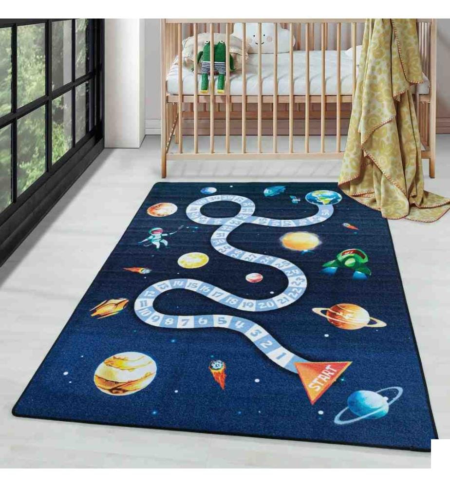 Tapis, bleu marine, 100% polyamide, 140 x 200 cm