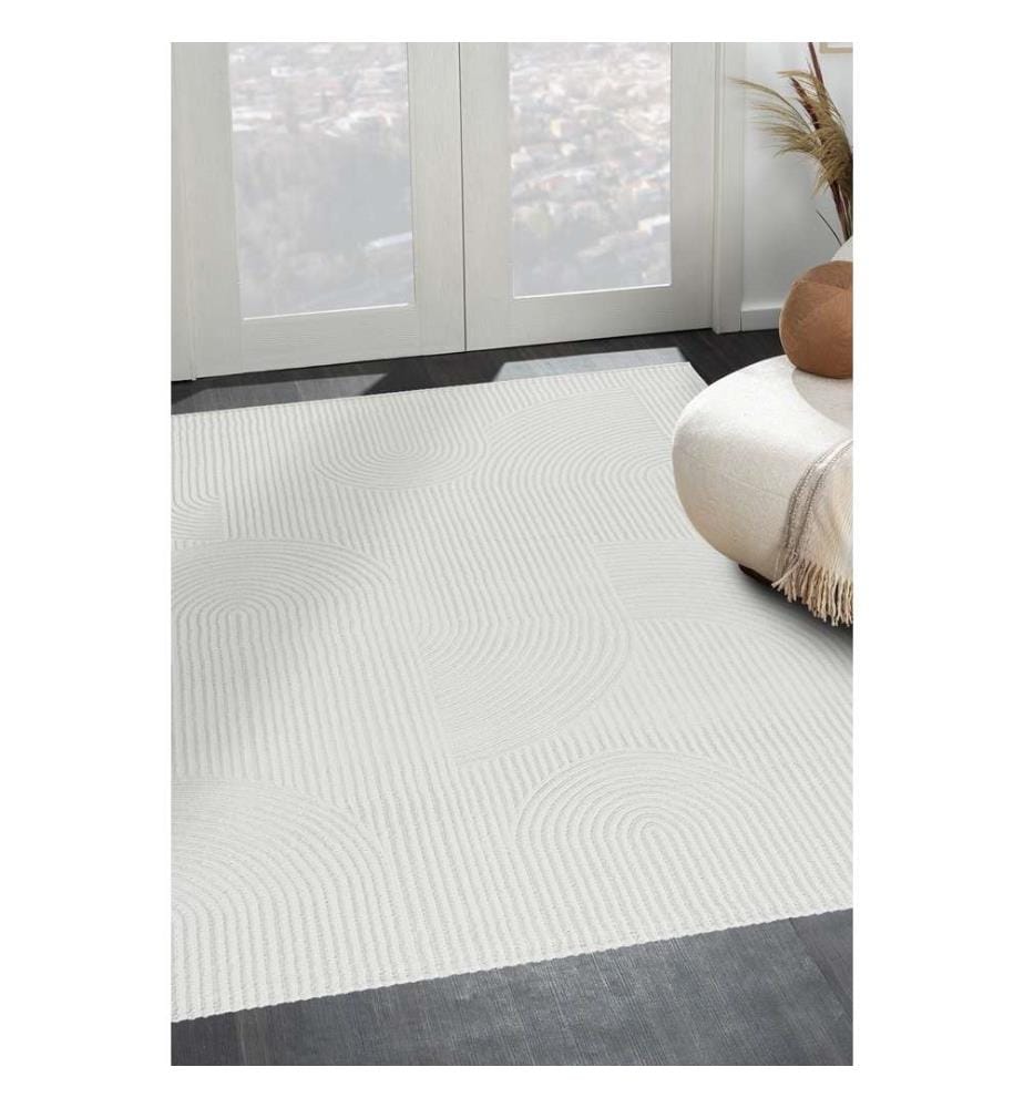 Tapis, gris, blanc, 100% polyester, 100 x 200 cm