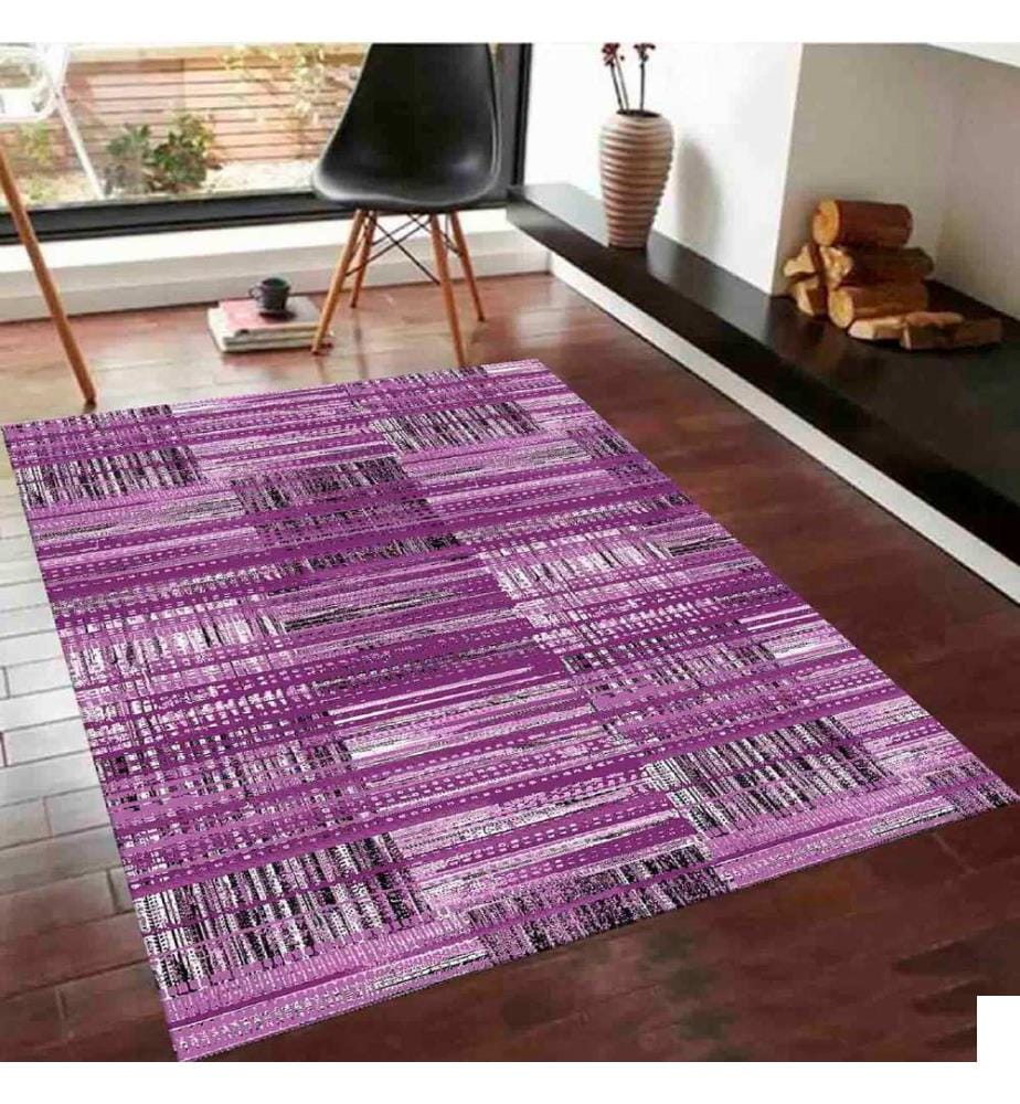 Tapis, violet, blanc, 100% polyester, 80 x 120 cm