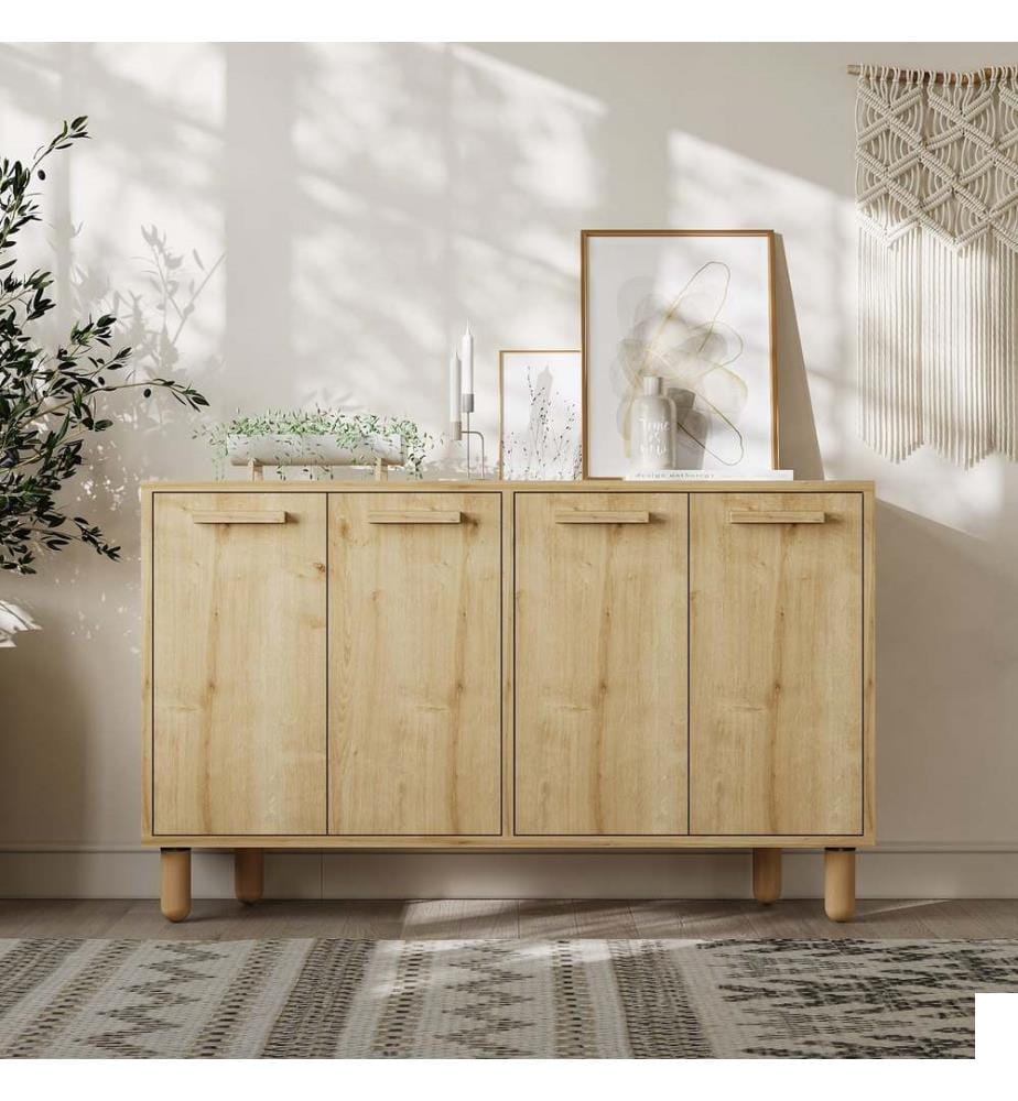 Console, chêne saphir, PANNEAU DE PARTICULES 100 % MÉLAMINÉ