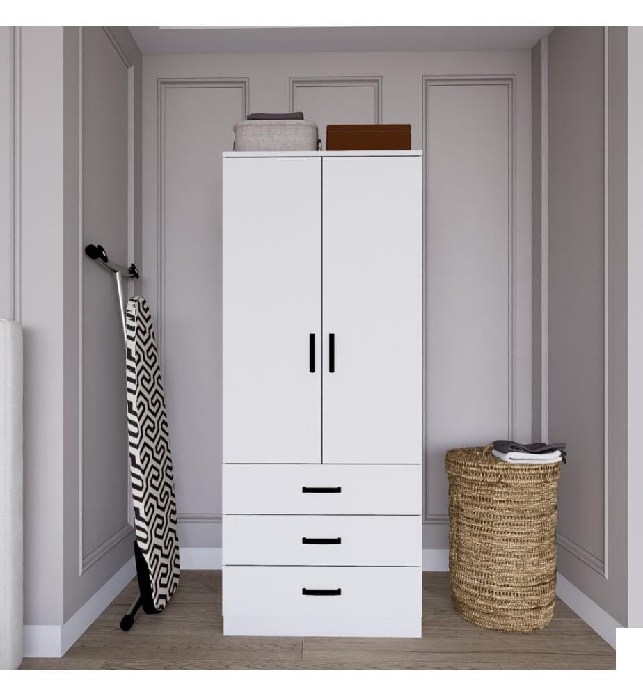 Armoire, blanc mat, panneau de particules 100 % mélaminé