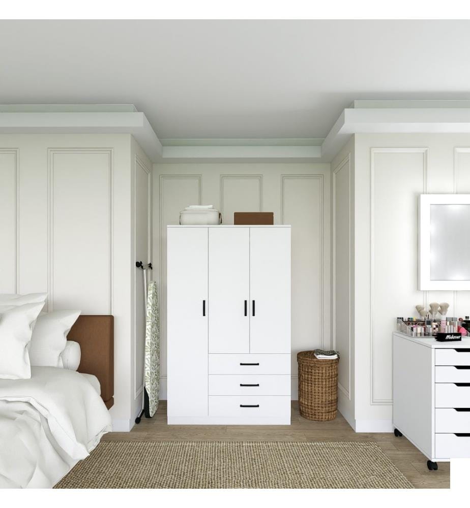 Armoire, blanc mat, panneau de particules 100 % mélaminé