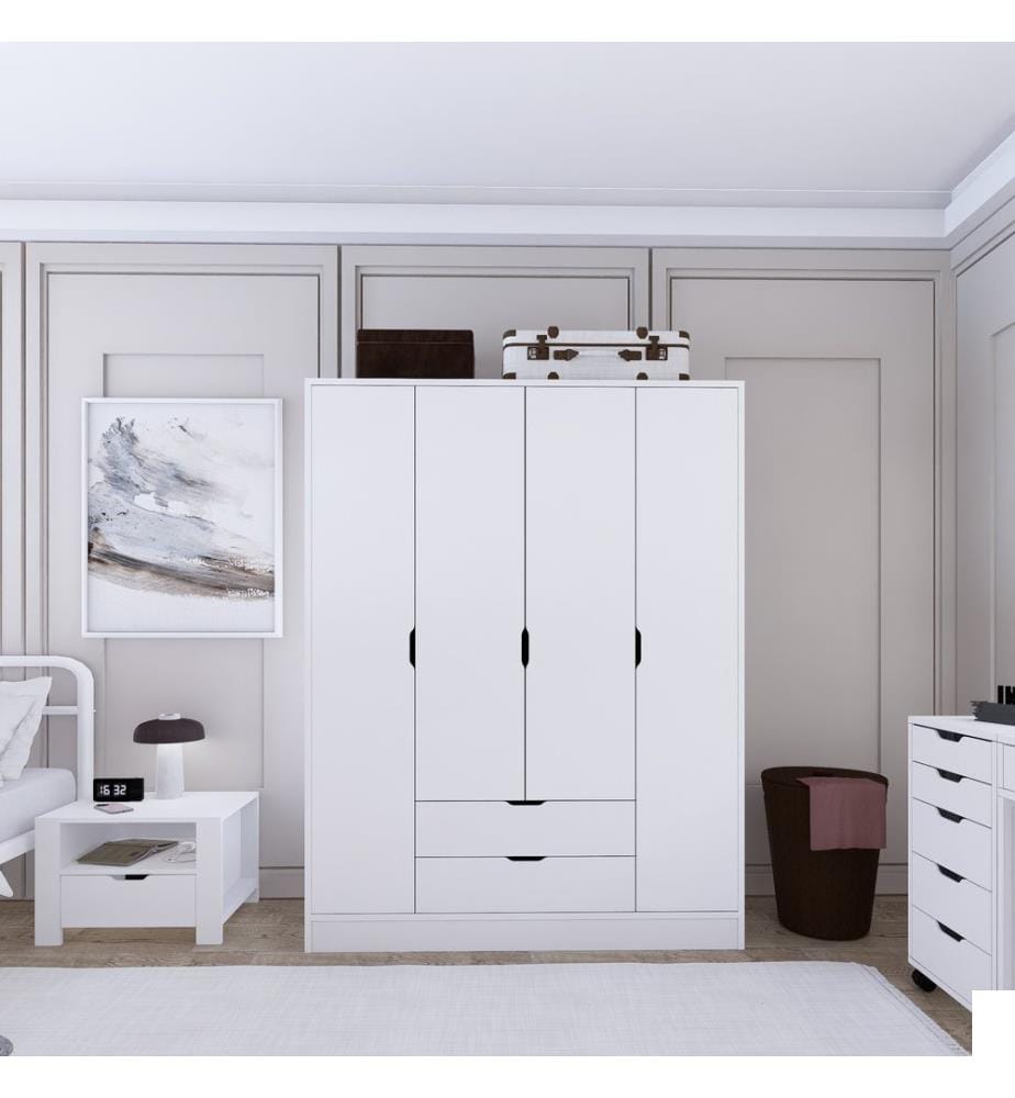 Armoire, blanc mat, panneau de particules 100 % mélaminé