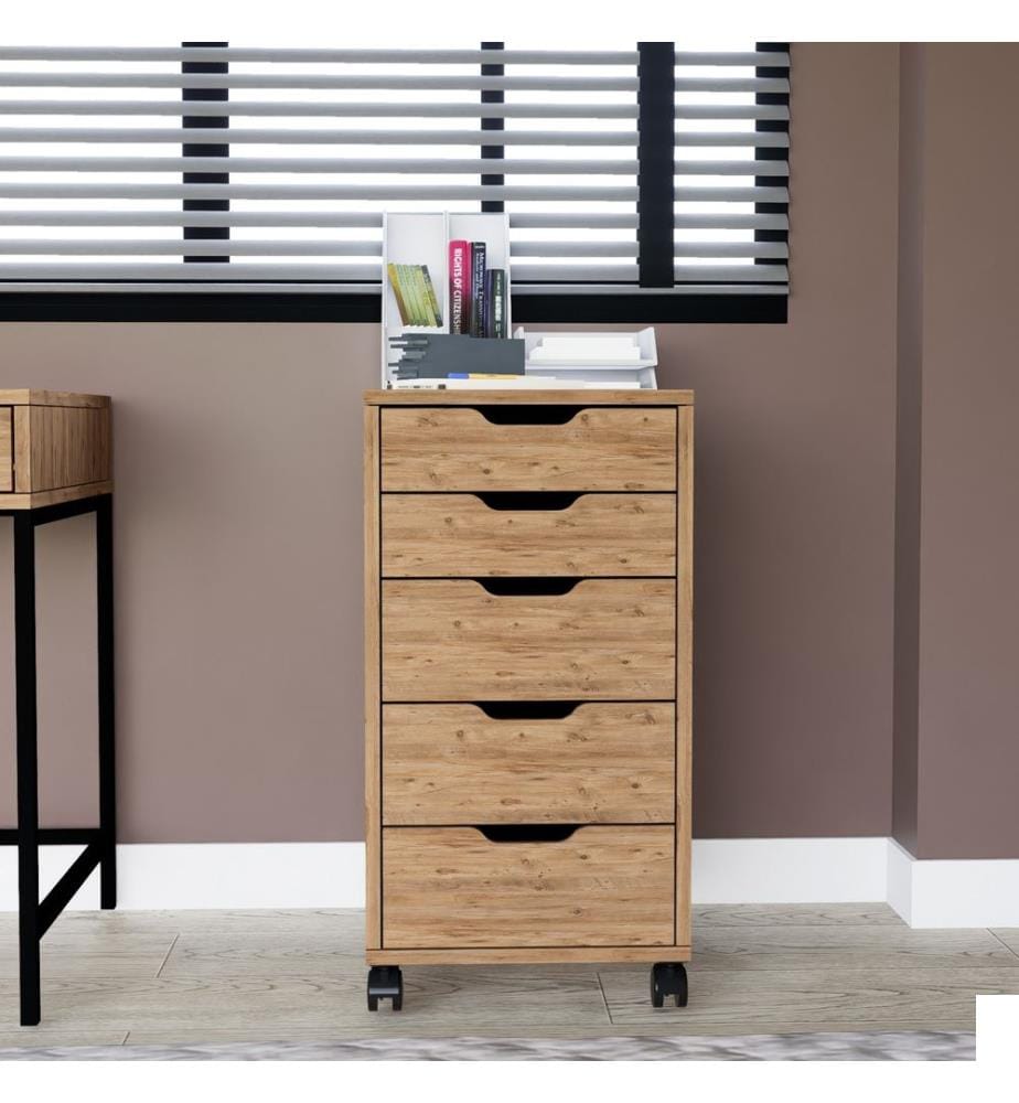 Commode, pin atlantique, panneau de particules 100 % mélaminé