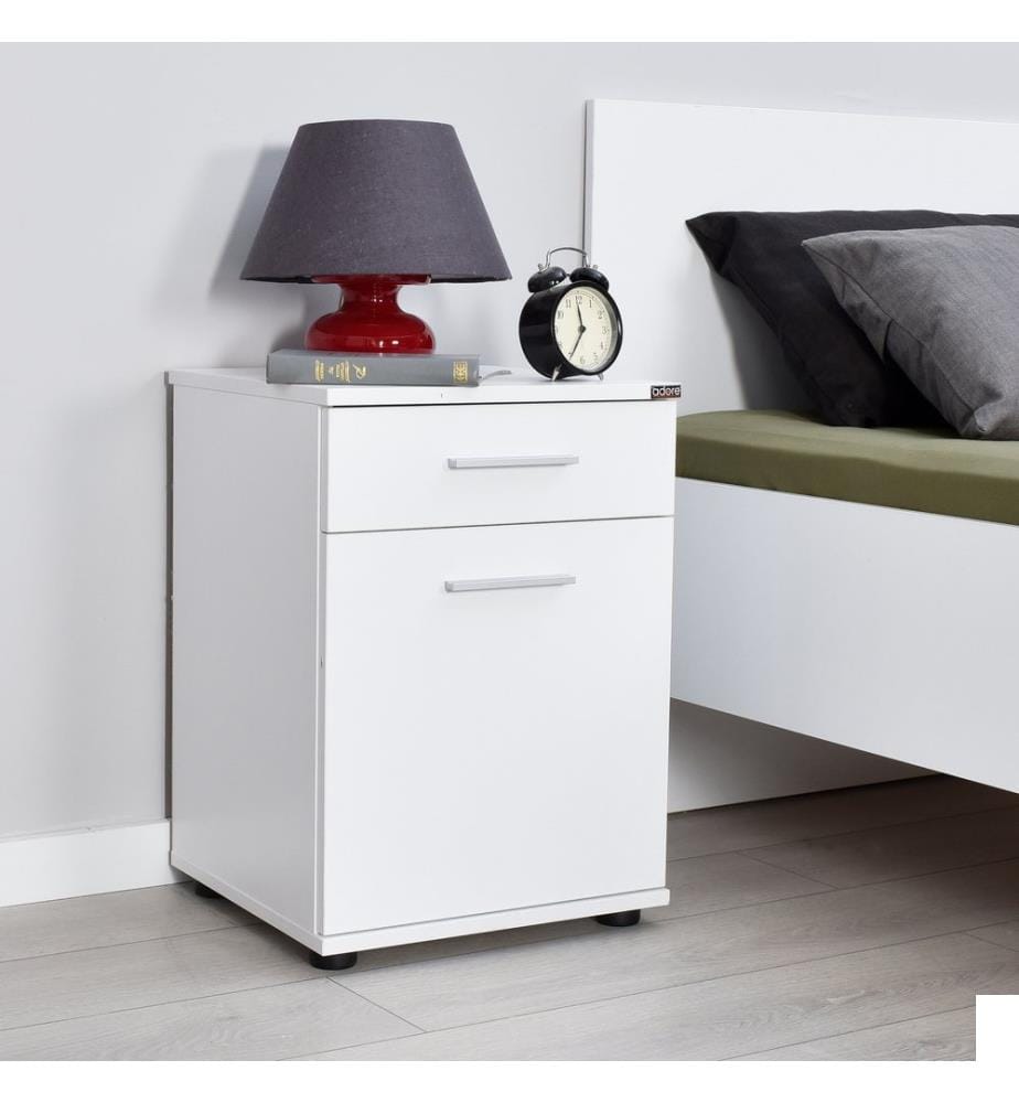 Blanc, Tables De Chevet Et Armoires, 57X40X39 cm, Plaque De Particules Recouvertes De Mélamine