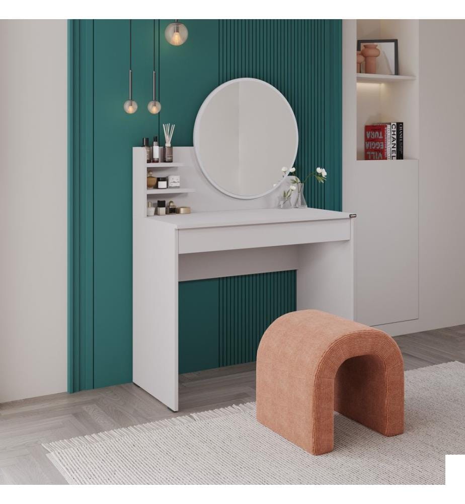 Coiffeuse, vison, panneau de particules 100 % mélaminé