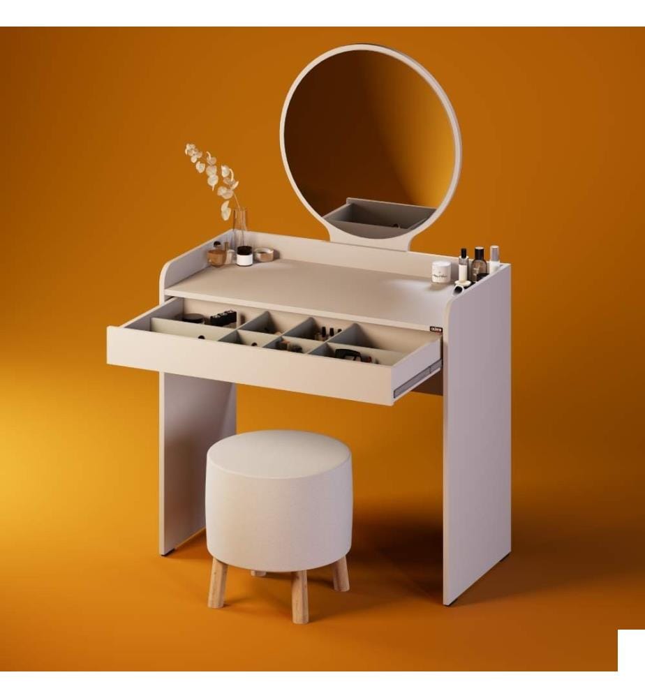 Coiffeuse, vison, panneau de particules 100 % mélaminé