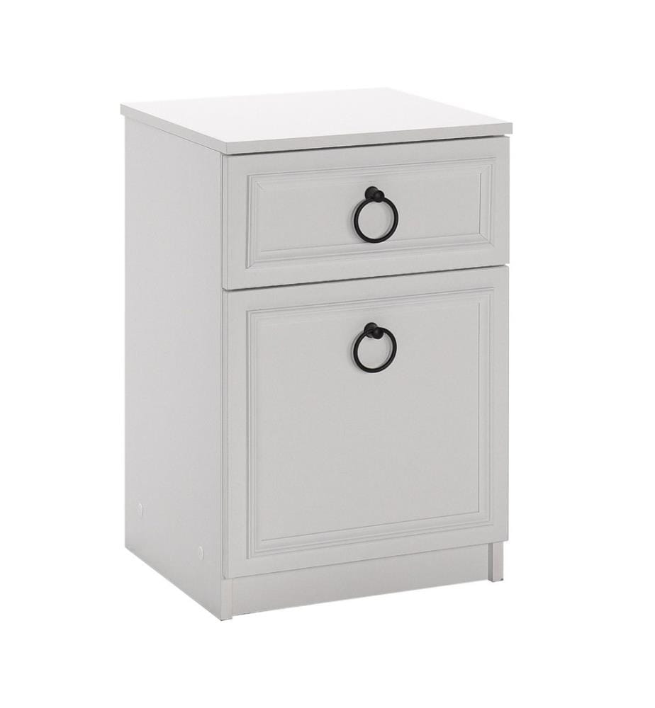 Table De Chevet, Blanc, Plaque De Particules Recouvertes De Mélamine
