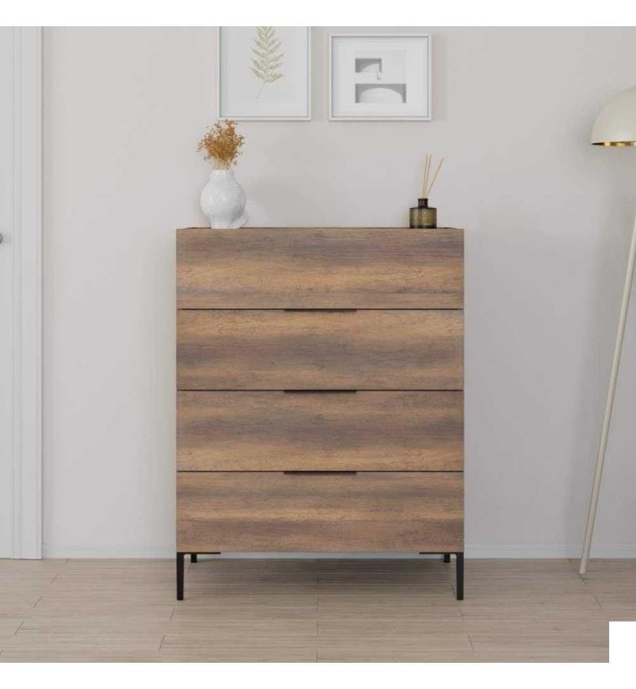 Commode, noyer, PANNEAU DE PARTICULES 100 % MÉLAMINÉ