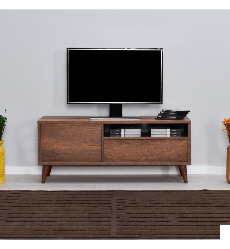 Meuble TV, noyer Oslo, PANNEAU DE PARTICULES 100 % MÉLAMINÉ